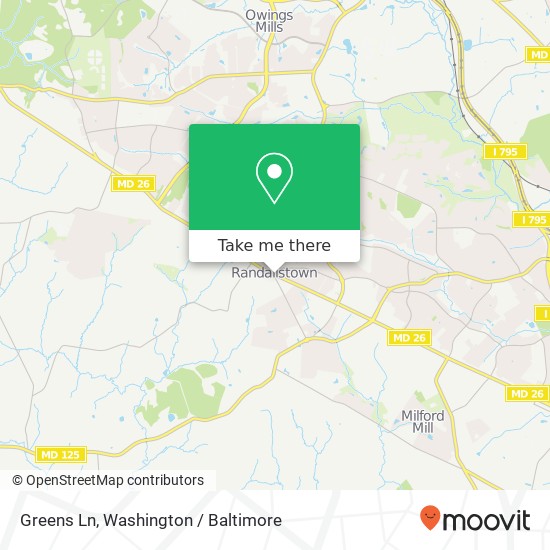 Greens Ln, Randallstown, MD 21133 map