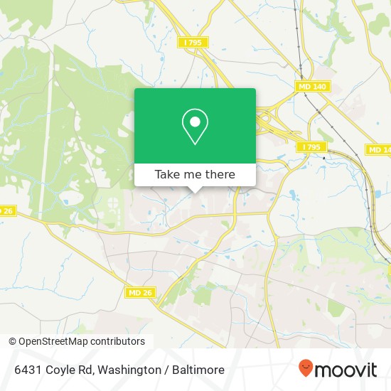 Mapa de 6431 Coyle Rd, Owings Mills, MD 21117
