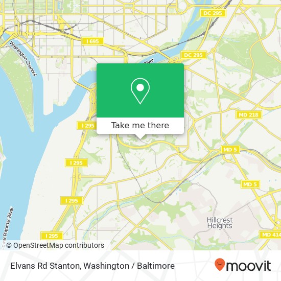 Mapa de Elvans Rd Stanton, Washington, DC 20020