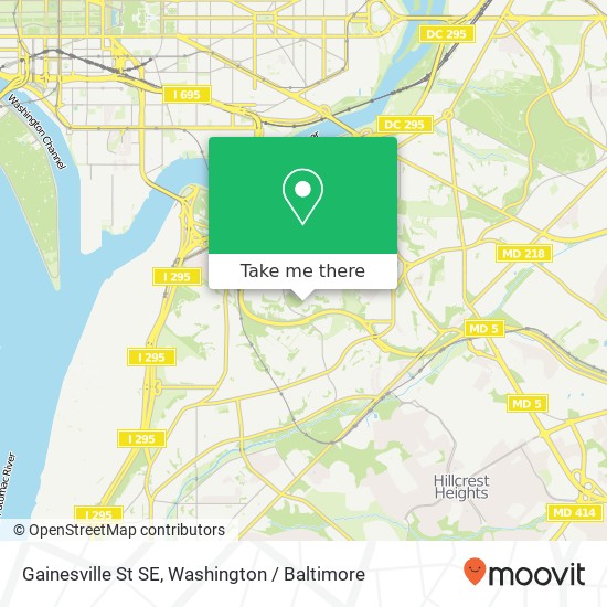 Mapa de Gainesville St SE, Washington, DC 20020