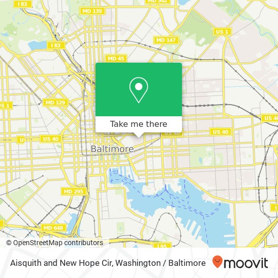 Mapa de Aisquith and New Hope Cir, Baltimore, MD 21202