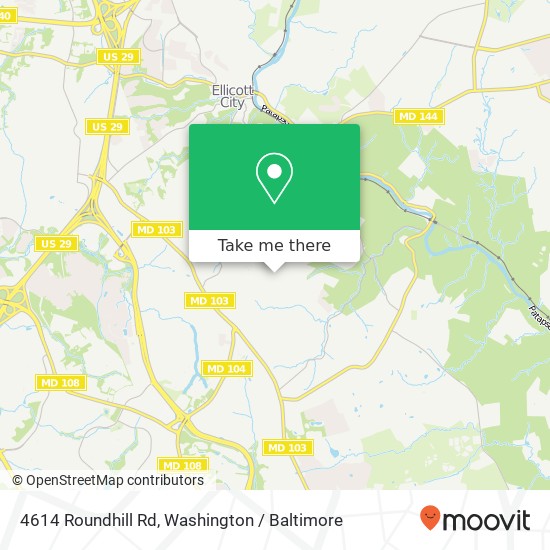 Mapa de 4614 Roundhill Rd, Ellicott City, MD 21043