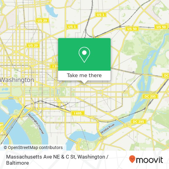 Massachusetts Ave NE & C St, Washington, DC 20002 map