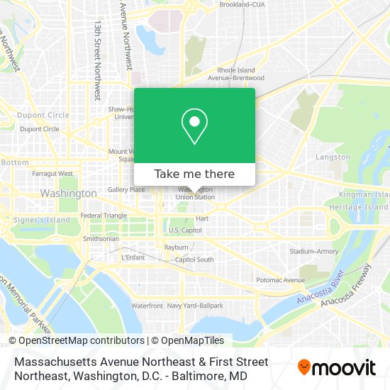 Massachusetts Avenue Northeast & First Street Northeast map