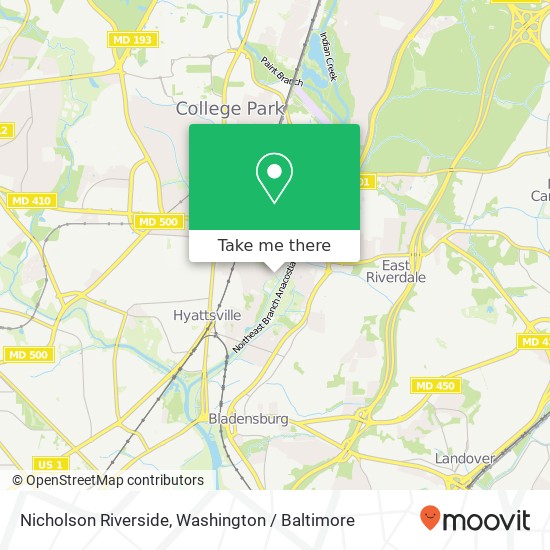 Mapa de Nicholson Riverside, Riverdale, MD 20737