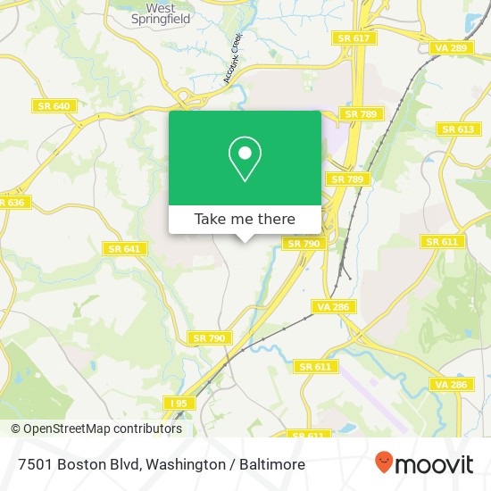 Mapa de 7501 Boston Blvd, Springfield, VA 22153