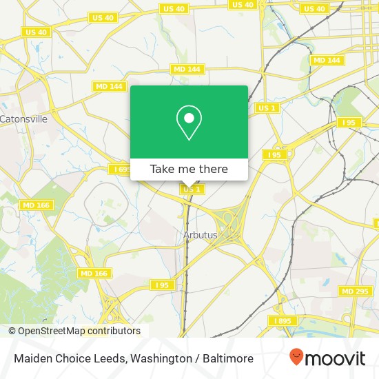 Mapa de Maiden Choice Leeds, Baltimore, MD 21229