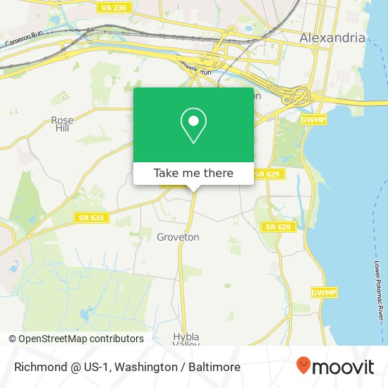 Mapa de Richmond @ US-1, Alexandria (COMMUNITY), VA 22306