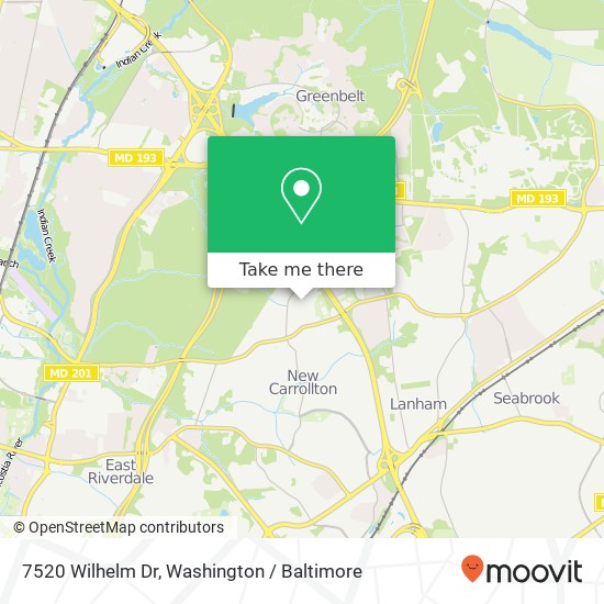 Mapa de 7520 Wilhelm Dr, Lanham, MD 20706