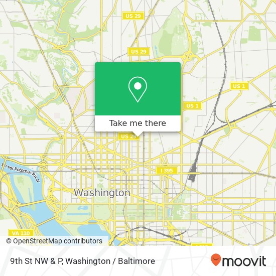 9th St NW & P, Washington, DC 20001 map