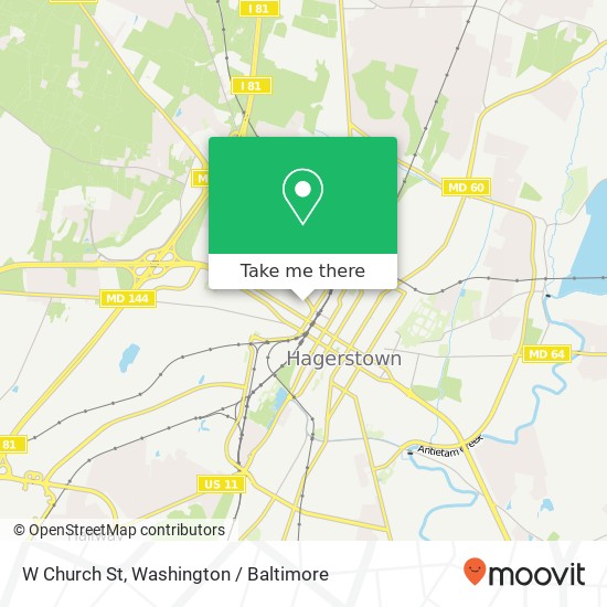Mapa de W Church St, Hagerstown, MD 21740