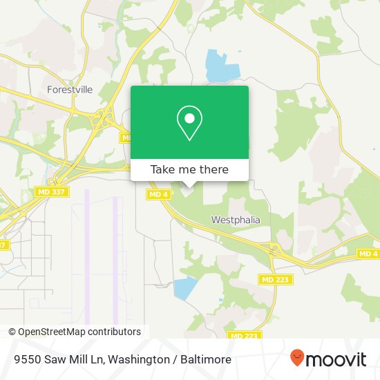 Mapa de 9550 Saw Mill Ln, Upper Marlboro, MD 20772