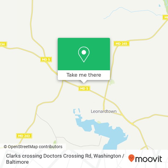 Clarks crossing Doctors Crossing Rd, Leonardtown, MD 20650 map