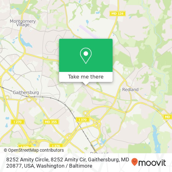 Mapa de 8252 Amity Circle, 8252 Amity Cir, Gaithersburg, MD 20877, USA