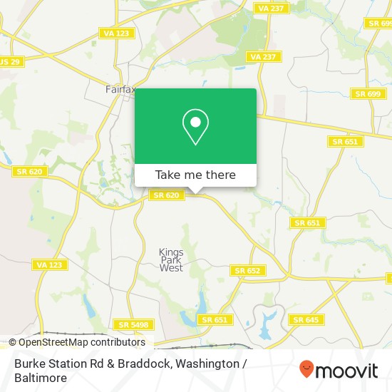Mapa de Burke Station Rd & Braddock, Fairfax, VA 22032