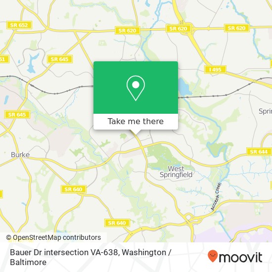 Mapa de Bauer Dr intersection VA-638, Springfield, VA 22152
