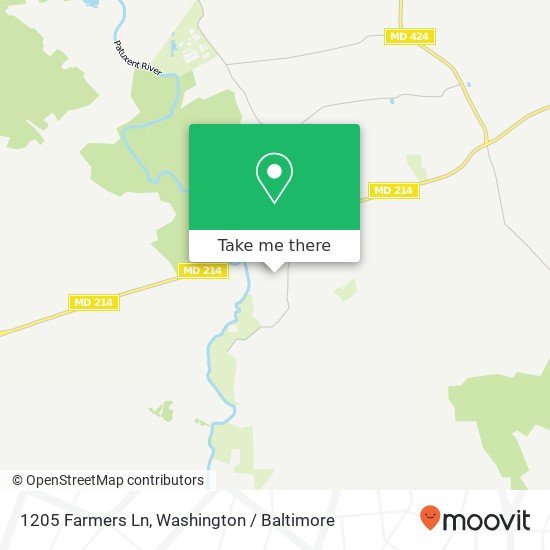 Mapa de 1205 Farmers Ln, Davidsonville, MD 21035