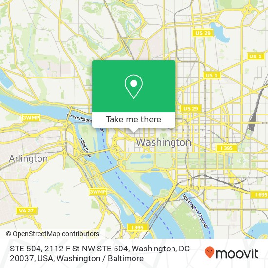 Mapa de STE 504, 2112 F St NW STE 504, Washington, DC 20037, USA