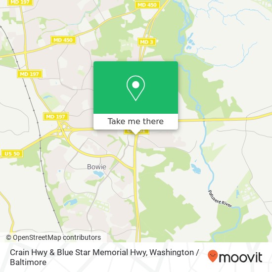 Mapa de Crain Hwy & Blue Star Memorial Hwy, Bowie, MD 20715
