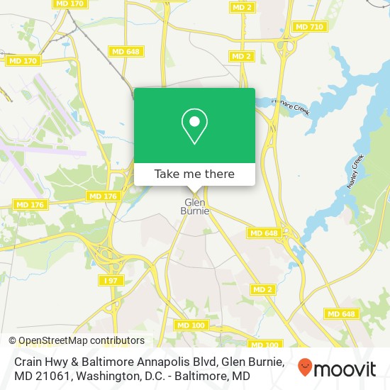 Mapa de Crain Hwy & Baltimore Annapolis Blvd, Glen Burnie, MD 21061