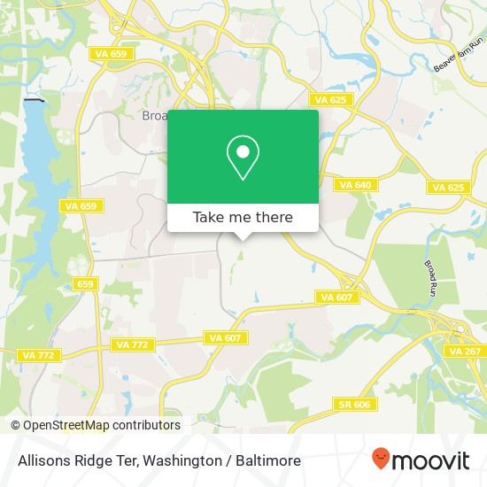 Allisons Ridge Ter, Ashburn, VA 20148 map