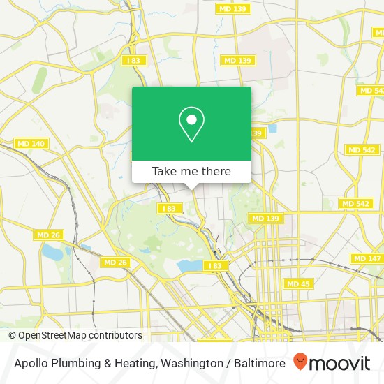 Mapa de Apollo Plumbing & Heating, 3678 Falls Rd