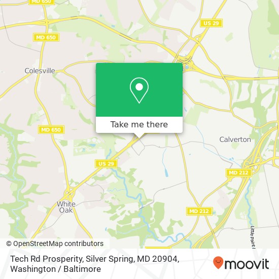 Tech Rd Prosperity, Silver Spring, MD 20904 map