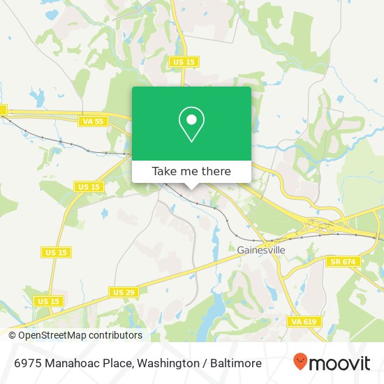 Mapa de 6975 Manahoac Place, 6975 Manahoac Pl, Gainesville, VA 20155, USA