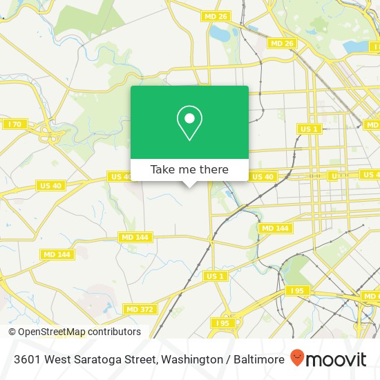 3601 West Saratoga Street, 3601 W Saratoga St, Baltimore, MD 21229, USA map