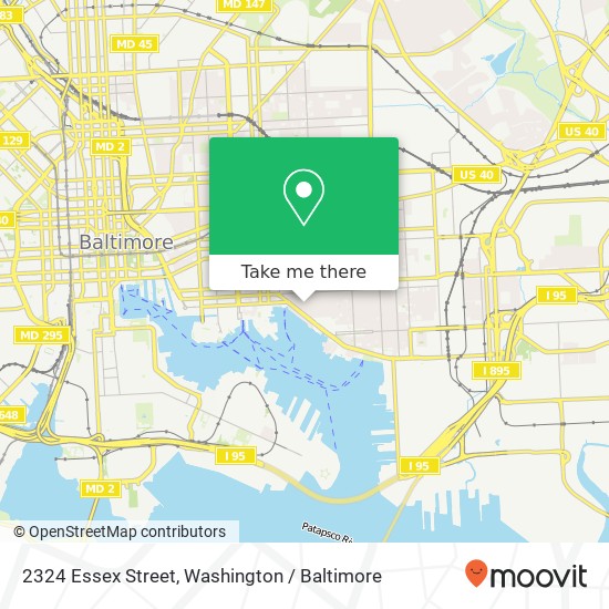 Mapa de 2324 Essex Street, 2324 Essex St, Baltimore, MD 21224, USA
