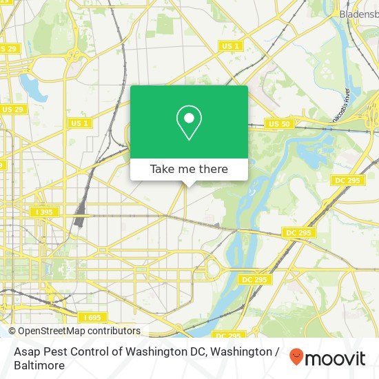 Asap Pest Control of Washington DC, 1803 M St NE map