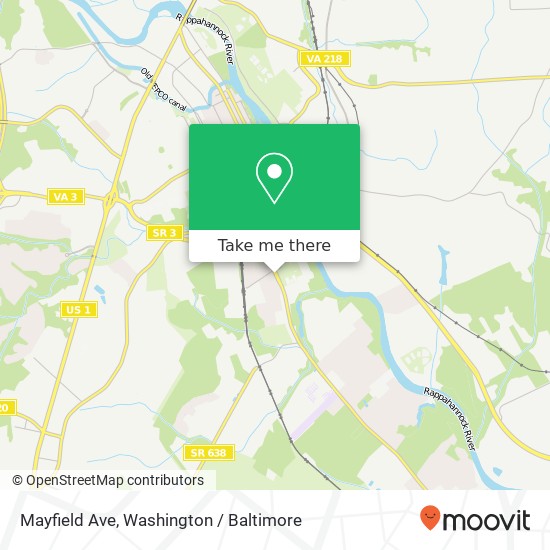 Mapa de Mayfield Ave, Fredericksburg, VA 22401