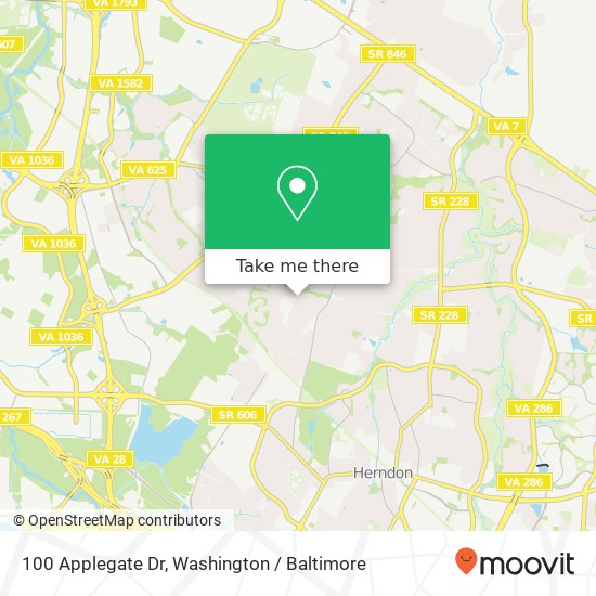 Mapa de 100 Applegate Dr, Sterling, VA 20164