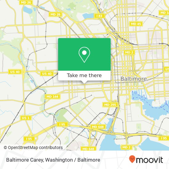 Mapa de Baltimore Carey, Baltimore, MD 21223