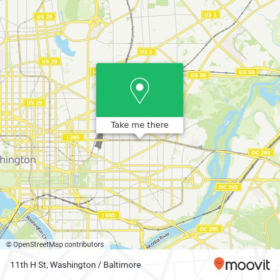 Mapa de 11th H St, Washington, DC 20002