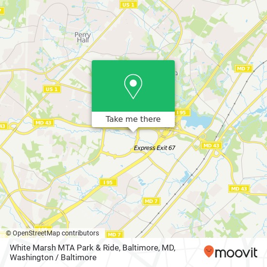 White Marsh MTA Park & Ride, Baltimore, MD, White Marsh MTA Park & Ride, Baltimore, MD, White Marsh, MD 21236, USA map