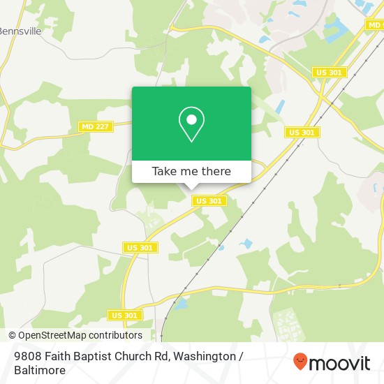 Mapa de 9808 Faith Baptist Church Rd, White Plains, MD 20695