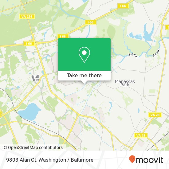 Mapa de 9803 Alan Ct, Manassas, VA 20109