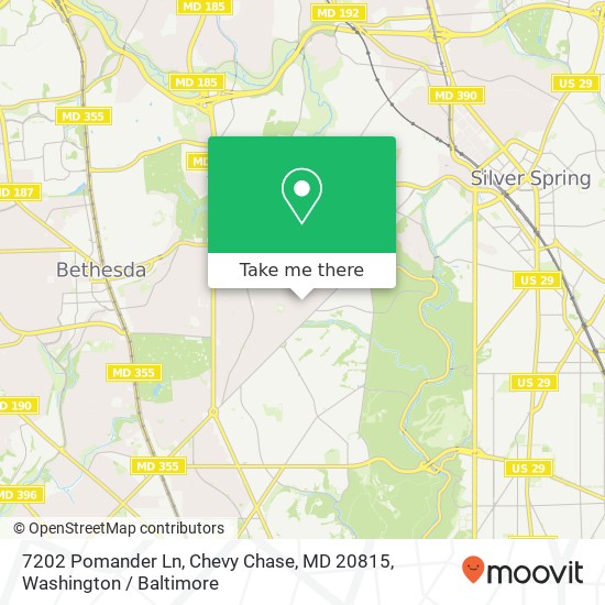 Mapa de 7202 Pomander Ln, Chevy Chase, MD 20815