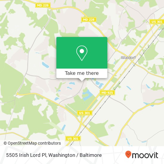 Mapa de 5505 Irish Lord Pl, Waldorf, MD 20603