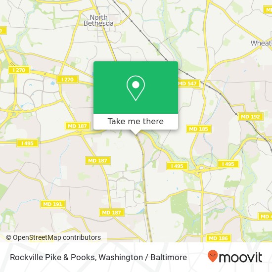 Mapa de Rockville Pike & Pooks, Bethesda, MD 20814