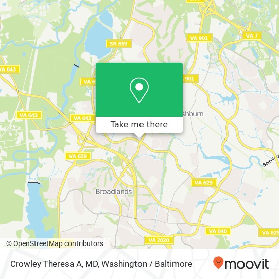 Mapa de Crowley Theresa A, MD, 20955 Professional Plz