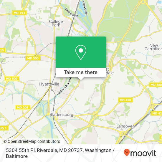 Mapa de 5304 55th Pl, Riverdale, MD 20737