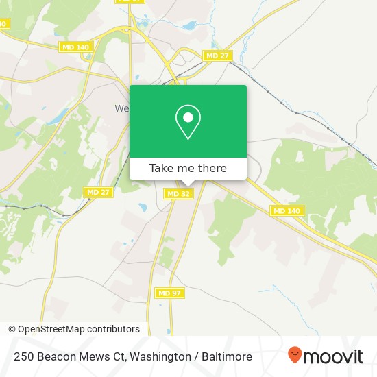 Mapa de 250 Beacon Mews Ct, Westminster, MD 21157