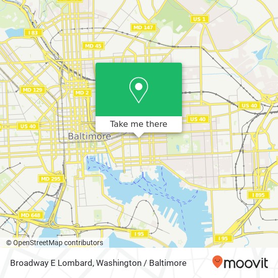 Mapa de Broadway E Lombard, Baltimore, MD 21231