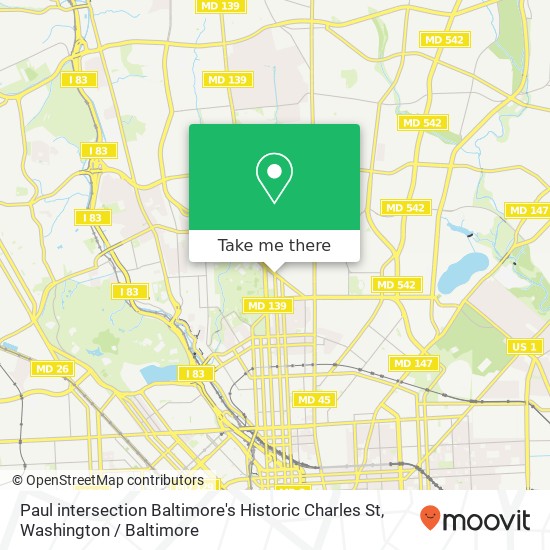 Mapa de Paul intersection Baltimore's Historic Charles St, Baltimore, MD 21218