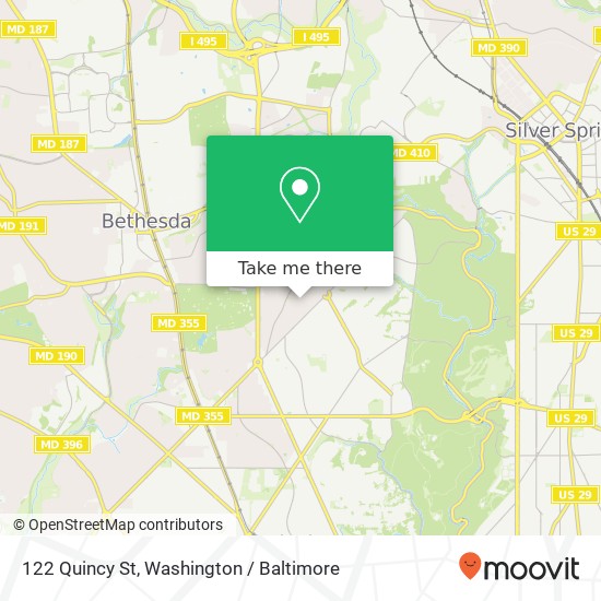 Mapa de 122 Quincy St, Chevy Chase, MD 20815