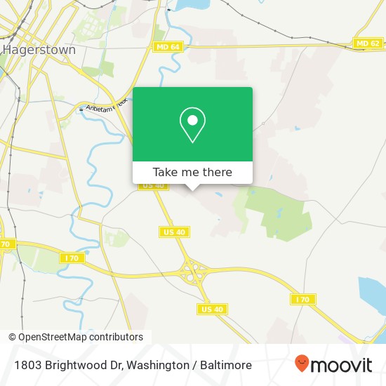 Mapa de 1803 Brightwood Dr, Hagerstown, MD 21740