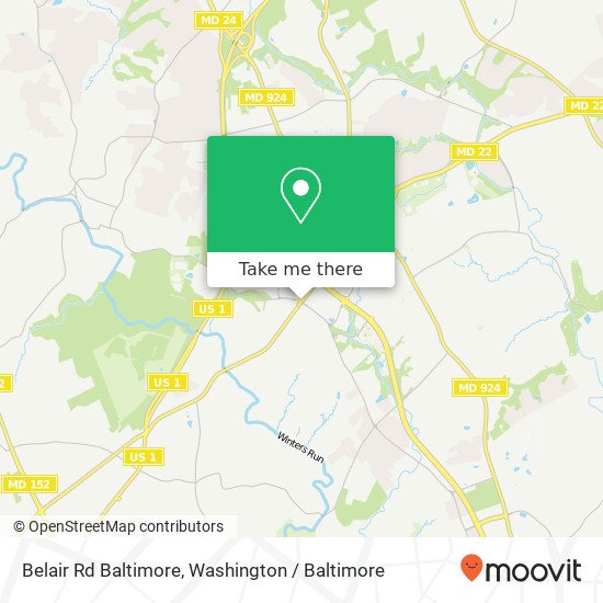 Mapa de Belair Rd Baltimore, Bel Air, MD 21014