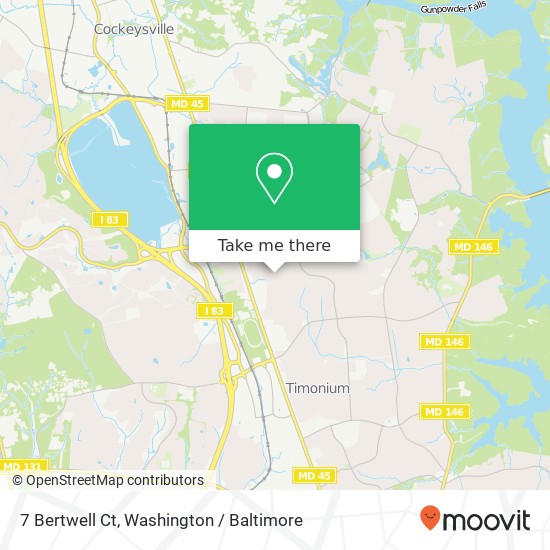 Mapa de 7 Bertwell Ct, Lutherville Timonium, MD 21093